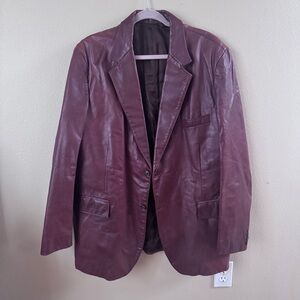 brown leather vintage jacket